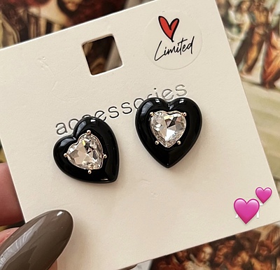 گوشواره جواهری قلب 💕